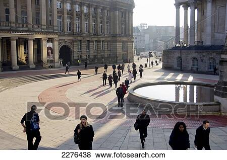 Stock Photo - Uk, England, Birmingham, Chamberlain Square.. Fotosearch