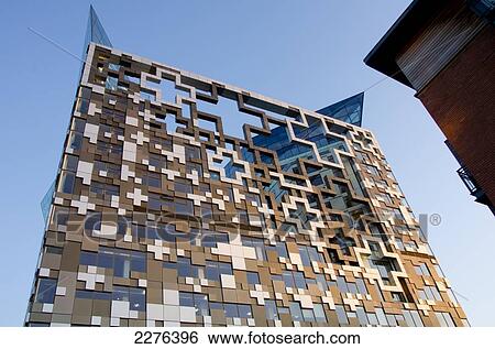 Stock Photograph - Uk, England, Birmingham, Cube And Canal District.. Fotosearch