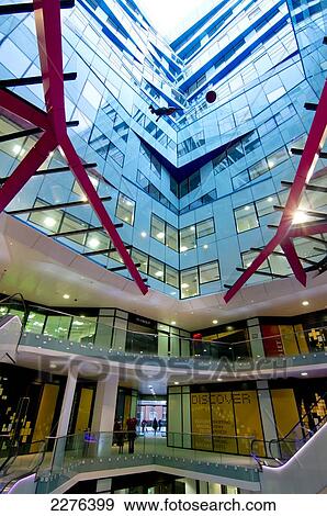 Stock Photo - Uk, England, Birmingham, Cube Interior.. Fotosearch