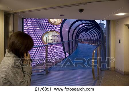 Stock Image - Uk, England, Birmingham Selfridges Bridge Dusk. Fotosearch