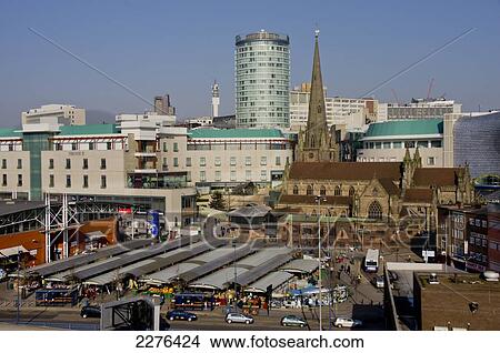 Picture - Uk, England, Birmingham Skyline Bullring Daytime.. Fotosearch