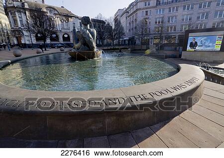 Stock Photograph - Uk, England, Birmingham, Victoria Square Fountain Sculptures.. Fotosearch