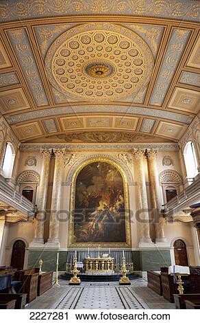 Stock Image - UK, England, Chapel of Old Royal Naval College in Greenwich; London. Fotosearch