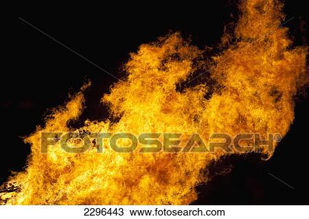 Stock Image - UK, England, Detail of large bonfire at Hailsham bonfire night; East Sussex. Fotosearch