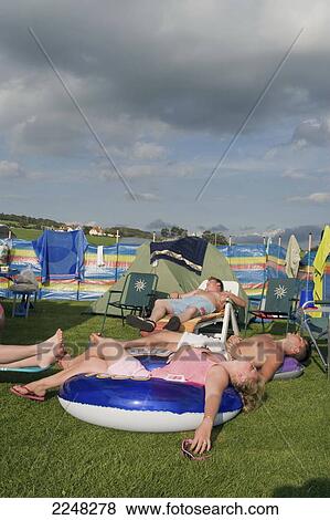Stock Photo - Uk, England, Dorset, Staycation At Freshwater Beach Holiday Park; Jurassic Coast. Fotosearch