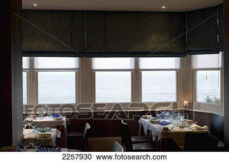 Stock Image - Uk, England, Isle Of Wight, Michelin Star Restaurant At Hambrough Hotel; Ventnor. Fotosearch