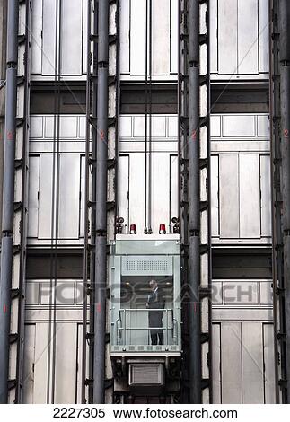 UK, England, Lifts on Lloyd's Building (designed by architect Richard Rogers) City of London; London View Large Photo Image Stock Photography - UK, England, Lifts on Lloyd's Building (designed by architect Richard Rogers) City of London; London. Fotosearch