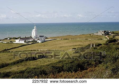 Uk, England, Lighthouse At St Catherine's Point; Isle Of Wight View Large Photo Image Stock Image - Uk, England, Lighthouse At St Catherine's Point; Isle Of Wight. Fotosearch