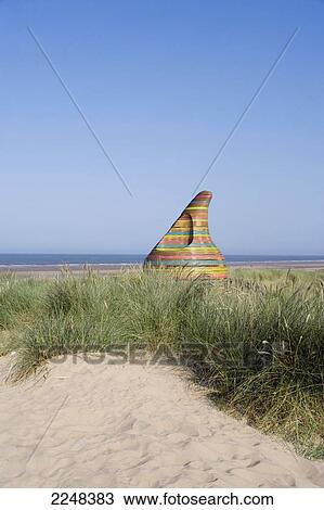 Stock Image - Uk, England, Lincolnshire, View Of Beach Hut Called Jabba Hut; Mablethorpe. Fotosearch