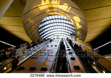 Stock Photo - Uk, England, London, Canary Wharf Isle Of Dogs Rail Station Int.. Fotosearch