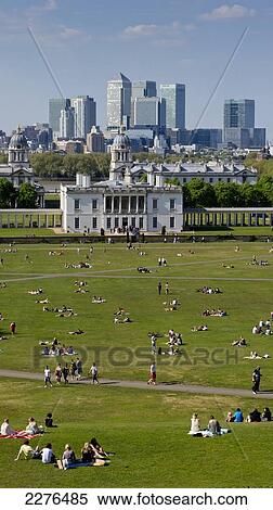 Stock Photography - Uk, England, London, Canary Wharf Isle Of Dogs From Greenwich.. Fotosearch