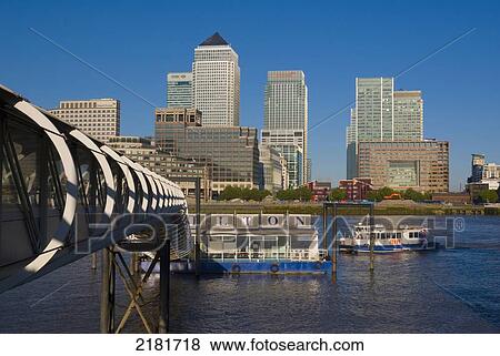 Uk, England, London, Canary Wharf, Offices; Hilton Hotel Ferry Pier View Large Photo Image Stock Photo - Uk, England, London, Canary Wharf, Offices; Hilton Hotel Ferry Pier. Fotosearch