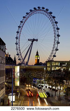Stock Image - Uk, England, London, Houses Of Parliament, Westminster, Dusk. Fotosearch