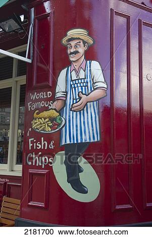 Uk, England, London, Victoria, Fish And Chips Restaurant Painting View Large Photo Image Stock Image - Uk, England, London, Victoria, Fish And Chips Restaurant Painting. Fotosearch