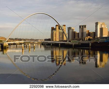 UK, England, Newcastle Upon Tyne, Quayside, Millenium Bridge View Large Photo Image Stock Photo - UK, England, Newcastle Upon Tyne, Quayside, Millenium Bridge. Fotosearch