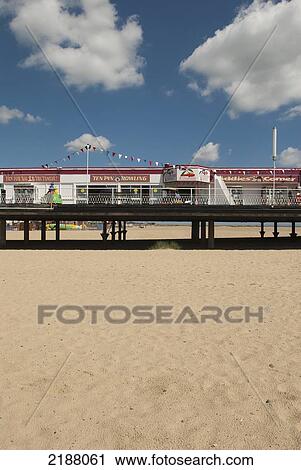 Stock Image - Uk, England, Norfolk, Britannia Pier At Seaside Town; Great Yarmouth. Fotosearch