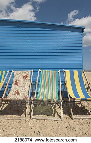 Uk, England, Norfolk, Deckchairs On South Beach; Great Yarmouth View Large Photo Image Picture - Uk, England, Norfolk, Deckchairs On South Beach; Great Yarmouth. Fotosearch