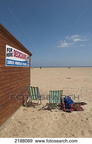 Uk, England, Norfolk, Deckchairs On North Beach; Great Yarmouth View Large Photo Image Stock Photo - Uk, England, Norfolk, Deckchairs On North Beach; Great Yarmouth. Fotosearch