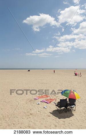 Stock Image - Uk, England, Norfolk, Seascape With North Beach; Great Yarmouth. Fotosearch