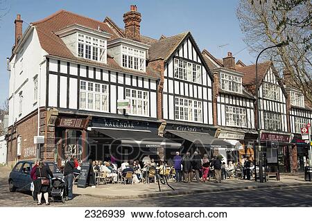 Stock Photo - UK, England, North London; London, Tudor style houses in Hampstead. Fotosearch
