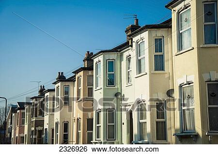 UK, England, Pastel coloured houses in Walthamstow Village; London View Large Photo Image Stock Photograph - UK, England, Pastel coloured houses in Walthamstow Village; London. Fotosearch