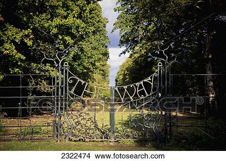 Picture - UK, England, Richmond; London, Richmond Park, St Paul's Vista, King Henry's Mound, Ornamental gate. Fotosearch