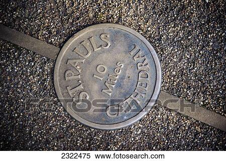 Stock Photography - UK, England, Richmond; London, Richmond Park, King Henry's Mound, Mileage sign. Fotosearch