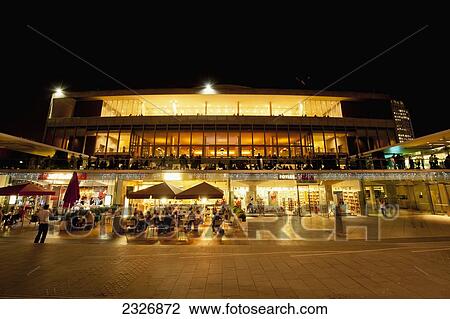 Stock Image - UK, England, Royal Festival Hall at night; London. Fotosearch