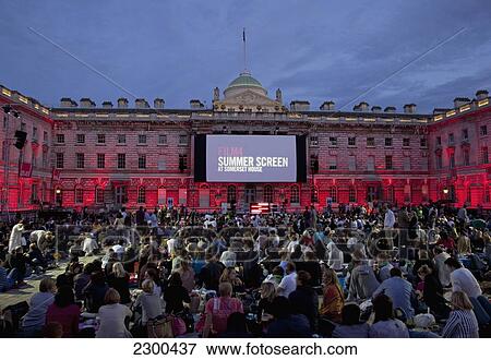 Stock Photo - UK, England, Somerset House; London, The Film 4 Summer Screen season. Fotosearch