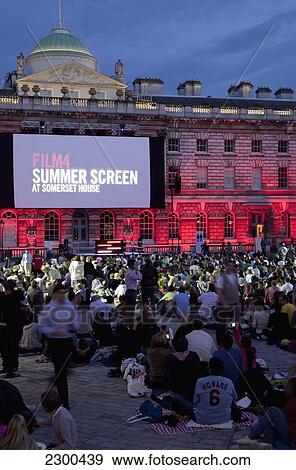Stock Photo - UK, England, Somerset House; London, The Film 4 Summer Screen season. Fotosearch