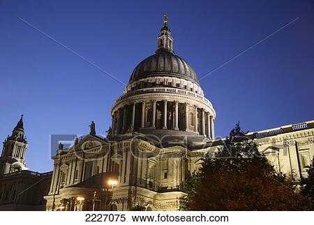 UK, England, St Pauls Cathedral at dusk; London View Large Photo Image Stock Photography - UK, England, St Pauls Cathedral at dusk; London. Fotosearch