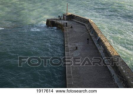 UK, England, Stone Pier; Cornwall View Large Photo Image Picture - UK, England, Stone Pier; Cornwall. Fotosearch