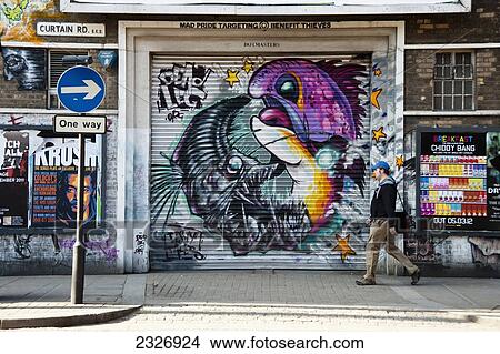 Picture - UK, England, Street Art in Shoreditch; London. Fotosearch