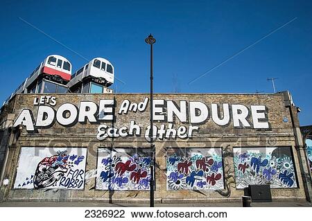 Stock Image - UK, England, Street Art in Shoreditch; London. Fotosearch