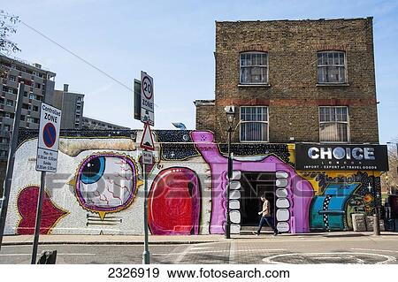 Stock Photo - UK, England, Street Art in Shoreditch; London. Fotosearch