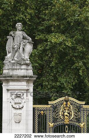 UK, England, The Mall; London, Gates outside Buckingham Palace View Large Photo Image Stock Image - UK, England, The Mall; London, Gates outside Buckingham Palace. Fotosearch