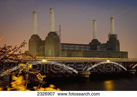 UK, England, View of Battersea Power Station from Chelsea Bridge; London View Large Photo Image Stock Photo - UK, England, View of Battersea Power Station from Chelsea Bridge; London. Fotosearch