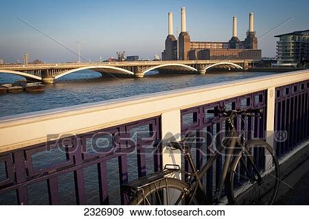 UK, England, View of Battersea Power Station from Chelsea Bridge; London View Large Photo Image Stock Photo - UK, England, View of Battersea Power Station from Chelsea Bridge; London. Fotosearch