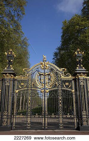 UK, England, View of Canada Gate outside Buckingham palace; London View Large Photo Image Stock Photo - UK, England, View of Canada Gate outside Buckingham palace; London. Fotosearch