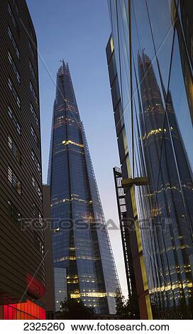 UK, England, View of Shard skyscraper at dusk; London View Large Photo Image Stock Image - UK, England, View of Shard skyscraper at dusk; London. Fotosearch