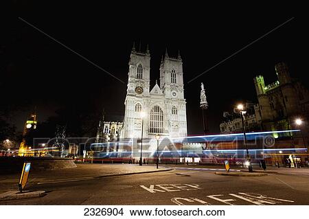 Picture - UK, England, Westminster Abbey at night; London. Fotosearch