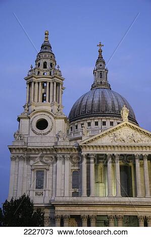 UK, Enlgand, St Pauls Cathedral at dusk; London View Large Photo Image Stock Image - UK, Enlgand, St Pauls Cathedral at dusk; London. Fotosearch