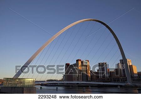 UK, footbridge linking Newcastle and Gateshead; England, Millennium Bridge View Large Photo Image Stock Photo - UK, footbridge linking Newcastle and Gateshead; England, Millennium Bridge. Fotosearch