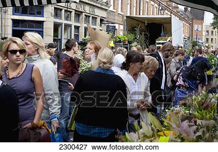 Stock Photo - UK, Hackney; London, Columbia Road Flower Market. Fotosearch