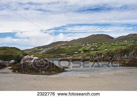 UK, Ireland, County Kerry, Iveragh Peninsula, Beach and harbor at Derrynane View Large Photo Image Stock Photograph - UK, Ireland, County Kerry, Iveragh Peninsula, Beach and harbor at Derrynane. Fotosearch