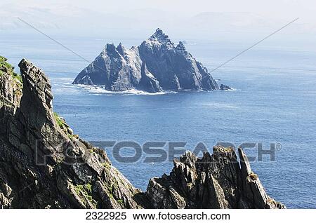 Stock Photography - UK, Ireland, County Kerry, Skellig Islands, View of Little Skellig from Skellig Michael. Fotosearch