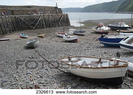 UK, North Devon, Boats at low tide; Clovelly View Large Photo Image Stock Image - UK, North Devon, Boats at low tide; Clovelly. Fotosearch
