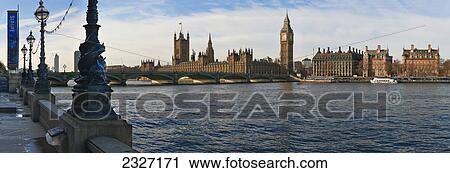 UK, Panoramic view of Houses of Parliament from bank of River Thames; London View Large Photo Image Stock Image - UK, Panoramic view of Houses of Parliament from bank of River Thames; London. Fotosearch