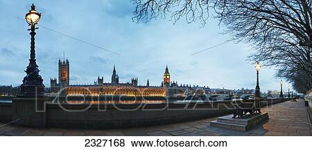 UK, Panoramic view of Houses of Parliament at dusk from River Thames; London View Large Photo Image Stock Photo - UK, Panoramic view of Houses of Parliament at dusk from River Thames; London. Fotosearch