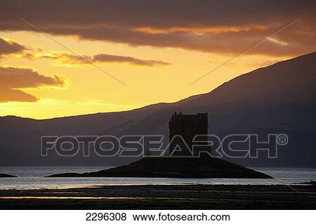 UK, Scotland, Argyll and Bute, Castle Stalker at dusk; Appin View Large Photo Image Stock Photo - UK, Scotland, Argyll and Bute, Castle Stalker at dusk; Appin. Fotosearch